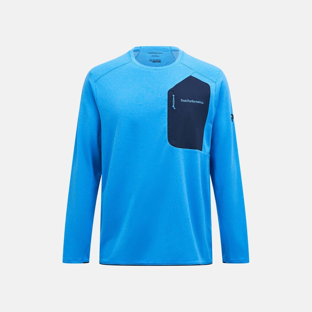 [G80161030_S] M Freelight Polartec Grid Crew (AZURE ASCENT/BLUE SHADOW, S)