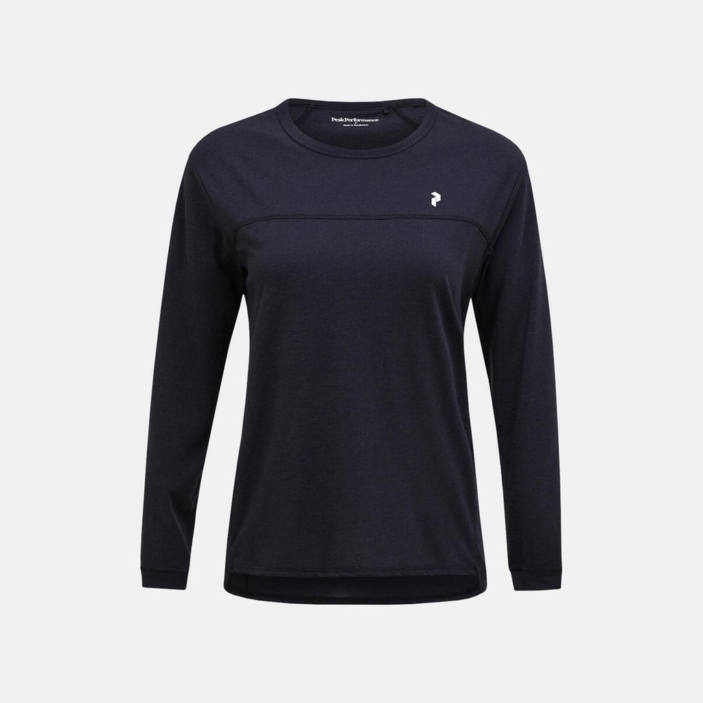 [G80180010_XS] W Trail Wool Blend LS - G80180$ (BLACK, XS)