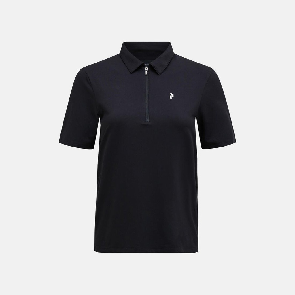[G80196020_XS] W Comfort Zip Polo (BLACK, XS)