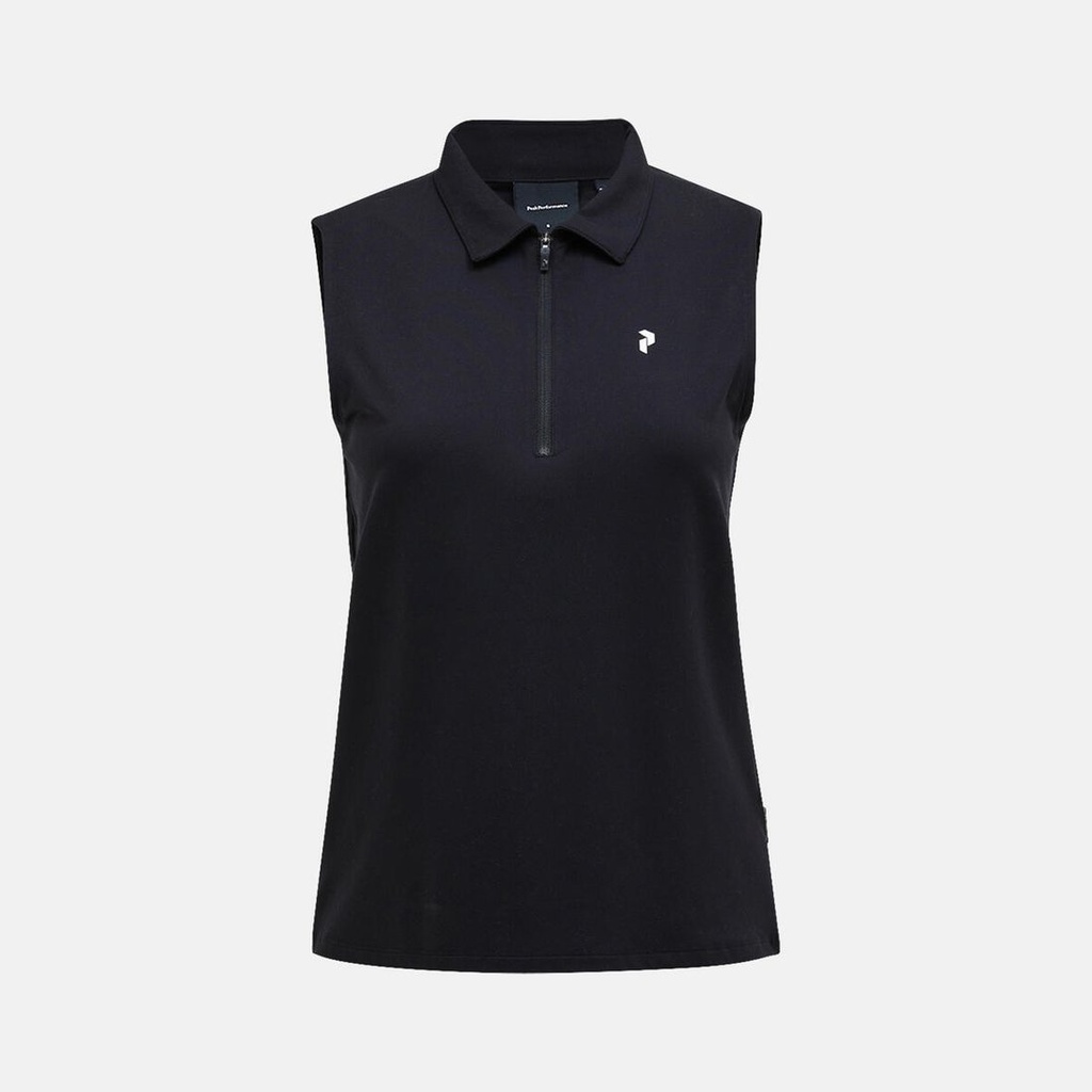 [G80194020_XS] W Comfort Zip SL Polo (S-26) (BLACK, XS)